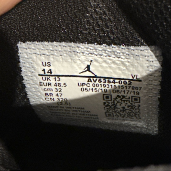 Size 14 Air Jordan 1 Retro MCS Suede Baseball Cleats Triple Black AV5354-002 - Picture 12 of 13